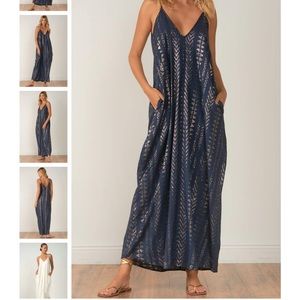 Elan Moroccan navy maxi dress - Medium